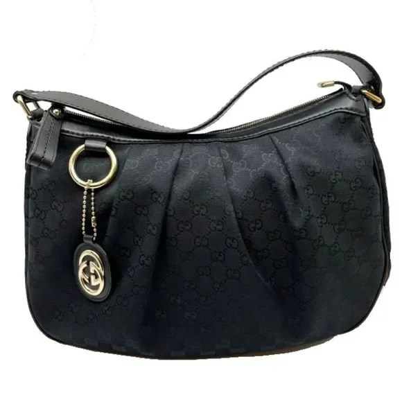 Gucci | Bags | Guccihardwarecanvas Leather Black Gold Gg One